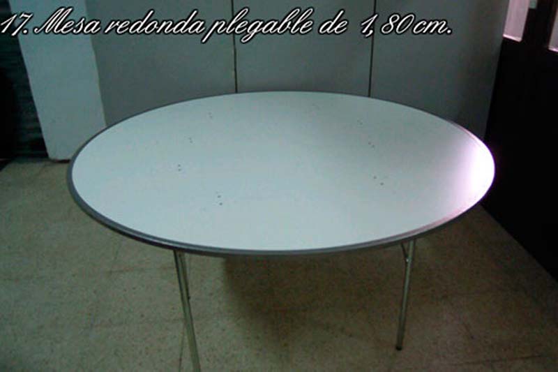 [company_name_branding] Mesa redonda plegable de 1,80