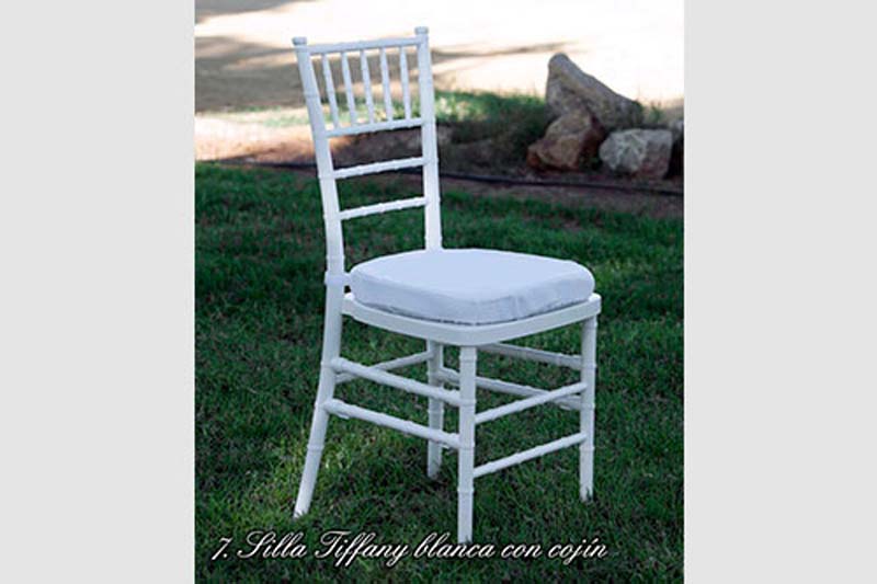 [company_name_branding] Silla Tiffany blanca con cojín